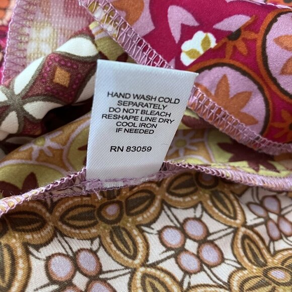 DREW Anthropologie Floral Faux Patchwork Puff Sleeve Button-down Shirt Blouse L - Picture 6 of 6